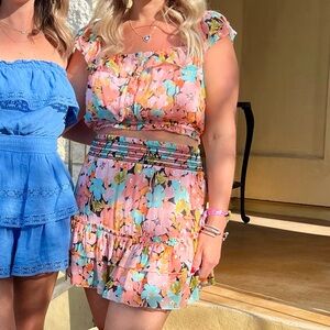 SAYLOR Floral Smocked Skirt Set